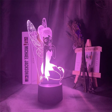 3D natlampe med feen Klokkeblomst