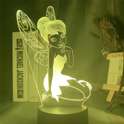 3D natlampe med feen Klokkeblomst