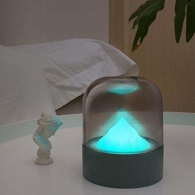 Dekorativ natlampe med oplyst bjerg