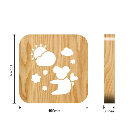 3D natlampe i træ med koala