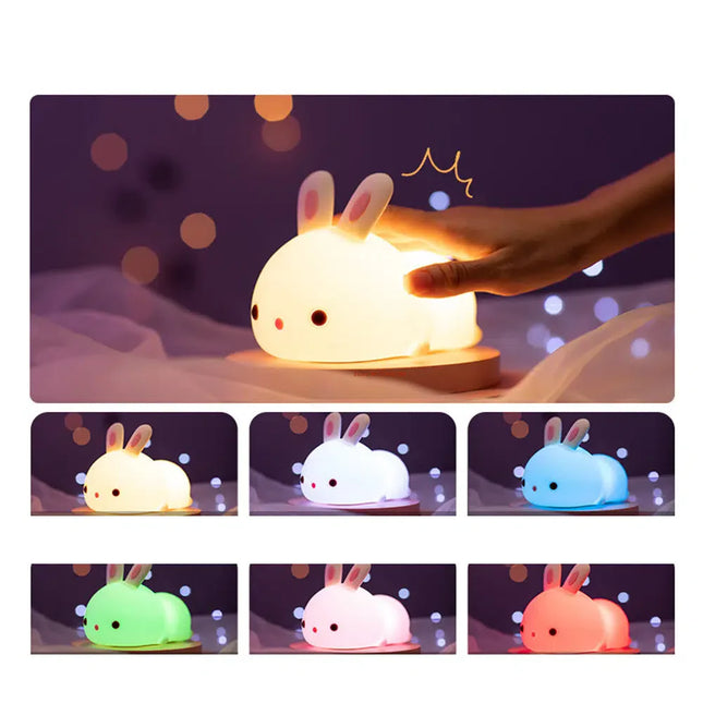 Kanin natlampe med touch og fjernbetjening