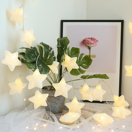 Farverig stjerne LED lyskæde til dekoration
