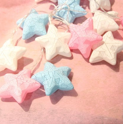 Farverig stjerne LED lyskæde til dekoration