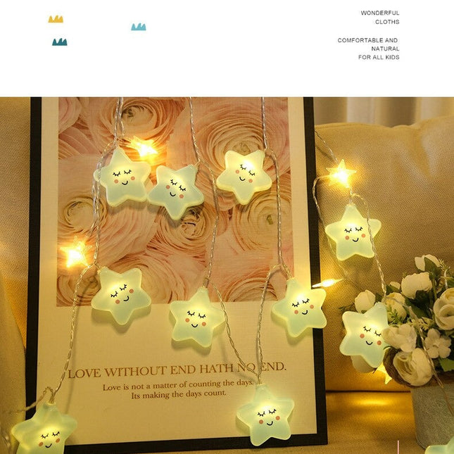 Blå stjerne lyskæde til børneværelse