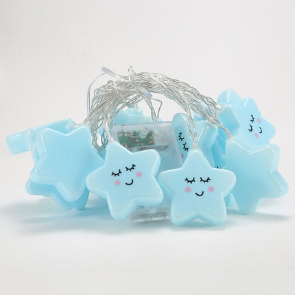 Blå stjerne lyskæde til børneværelse