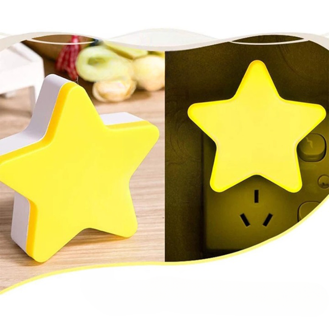 Stjerneformet LED natlampe til stikkontakt