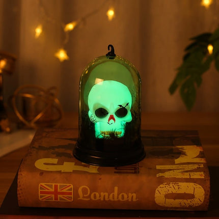 LED kranie lampe i glaskuppel