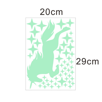 Selvlysende enhjørning og stjerner klistermærker
