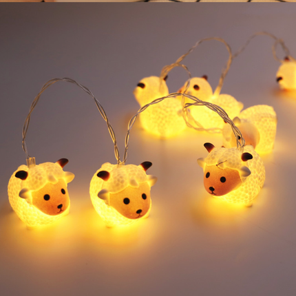 Sød lyskæde med små får