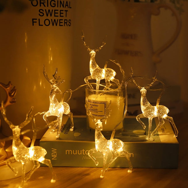 LED lyskæde med rensdyr figurer