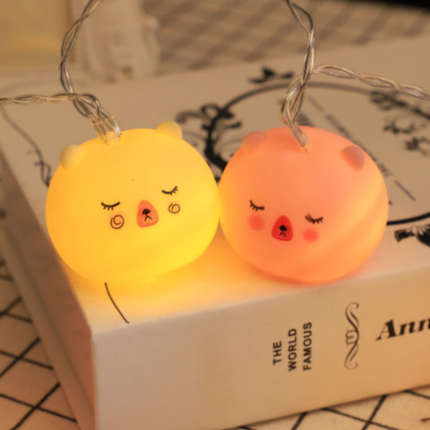 LED lyskæde med søde bamsehoveder