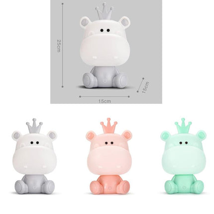 Sød flodhest natlampe med touch