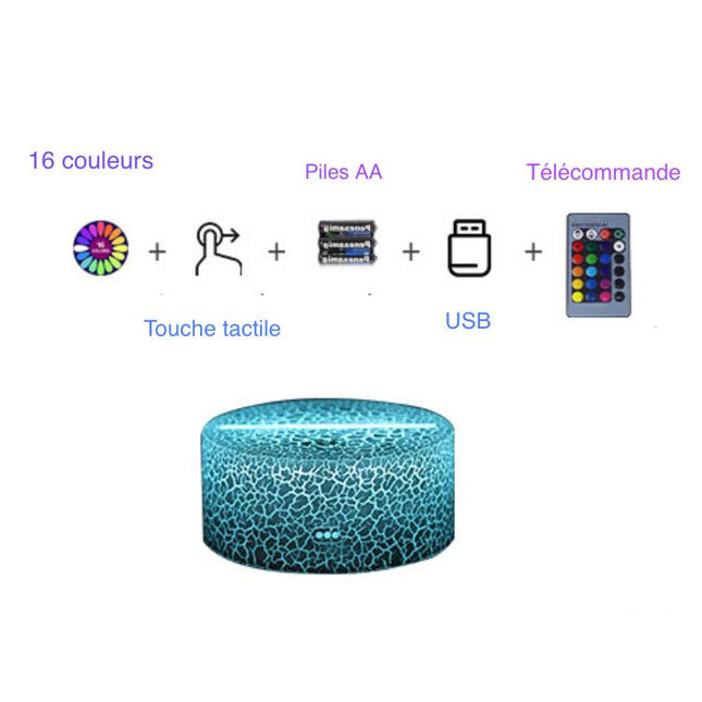 3D LED natlampe med optisk hestehoved