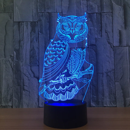 3D illusion ugle LED natlampe