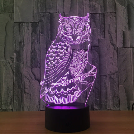3D illusion ugle LED natlampe
