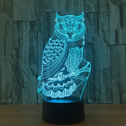 3D illusion ugle LED natlampe