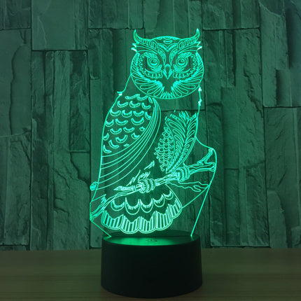 3D illusion ugle LED natlampe