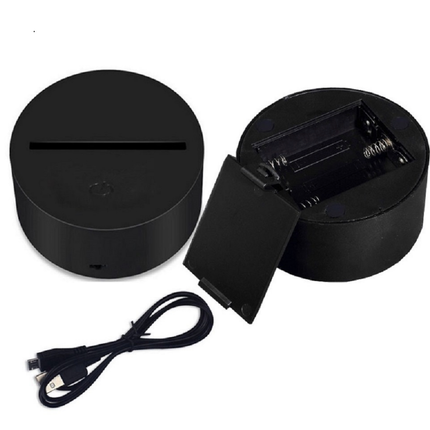 3D illusion ugle LED natlampe