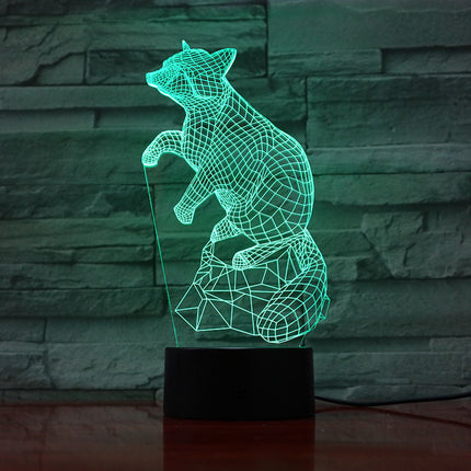 3D natlampe med optisk ræv illusion