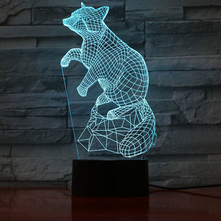 3D natlampe med optisk ræv illusion