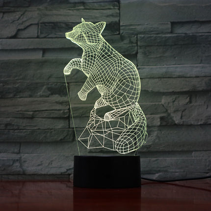 3D natlampe med optisk ræv illusion