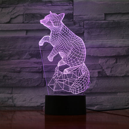 3D natlampe med optisk ræv illusion