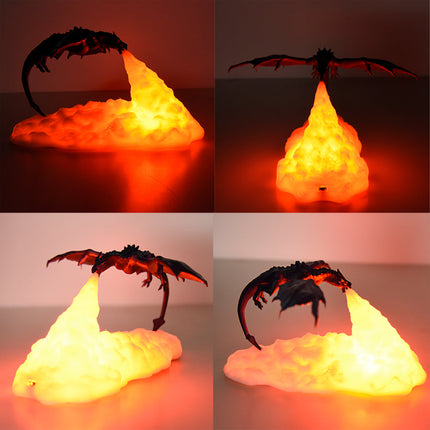 3D printet drage lampe med ild