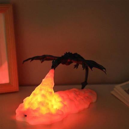 3D printet drage lampe med ild