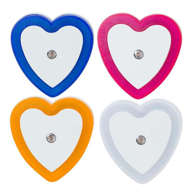 Hjerteformet LED natlampe med lyssensor