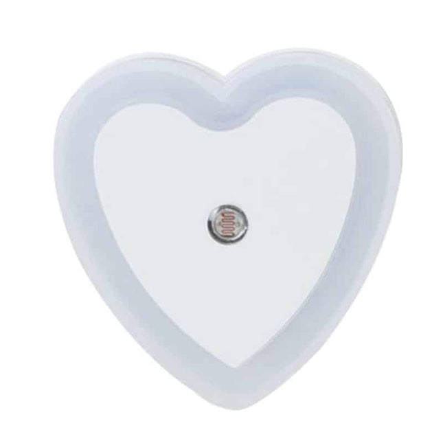 Hjerteformet LED natlampe med lyssensor