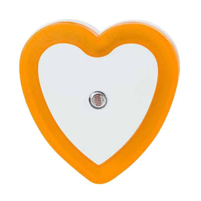 Hjerteformet LED natlampe med lyssensor