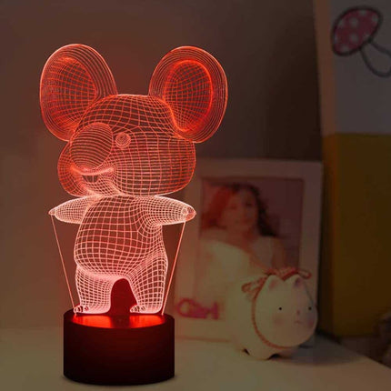 3D illusion koala natlampe med fjernbetjening