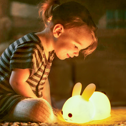 Silikone kanin natlampe med touch kontrol