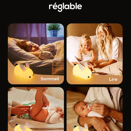 Silikone kanin natlampe med touch kontrol