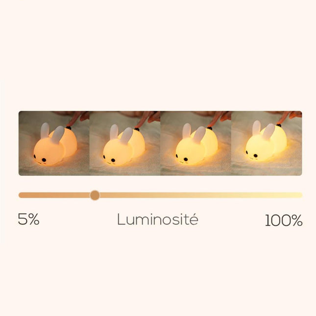 Silikone kanin natlampe med touch kontrol