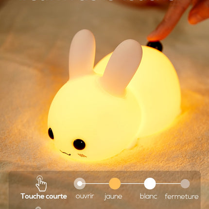 Silikone kanin natlampe med touch kontrol
