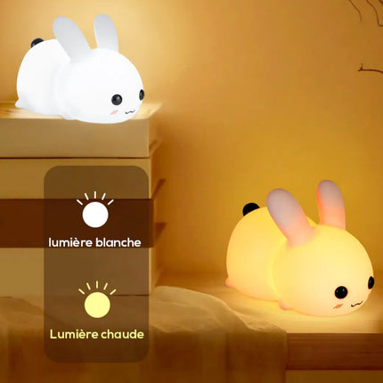 Silikone kanin natlampe med touch kontrol