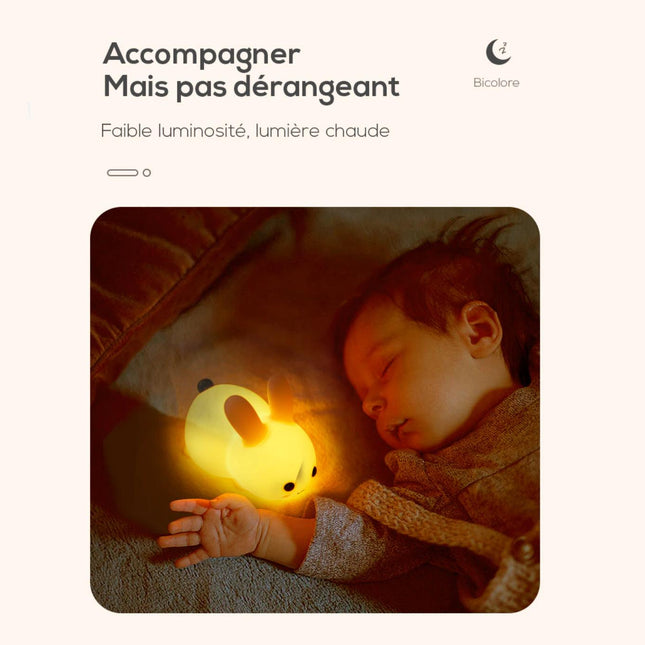 Silikone kanin natlampe med touch kontrol