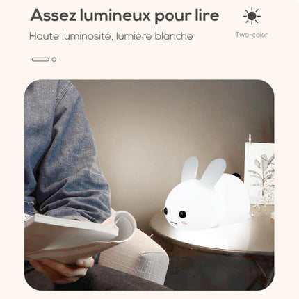 Silikone kanin natlampe med touch kontrol