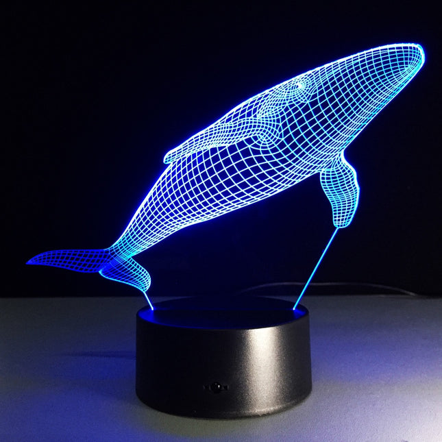 3D LED natlampe med hval design