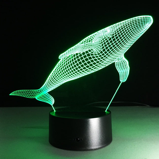 3D LED natlampe med hval design