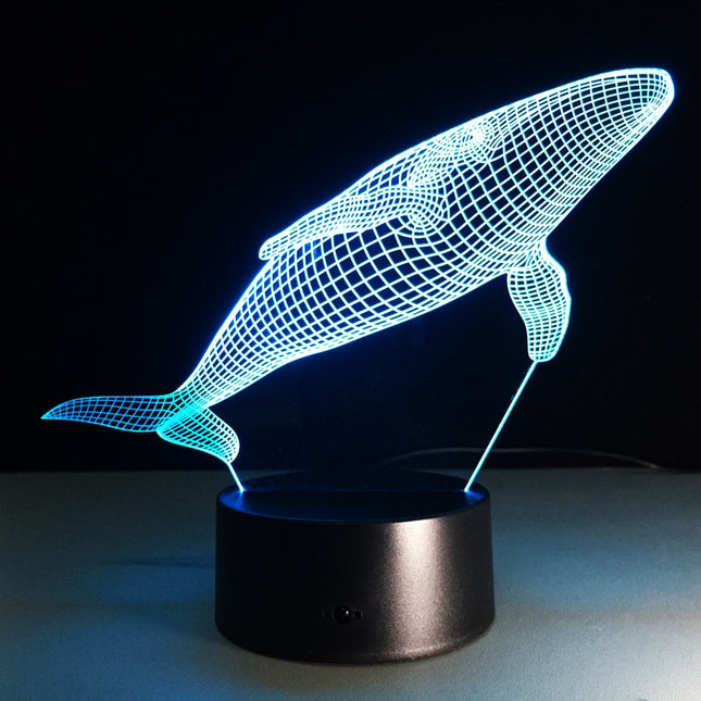 3D LED natlampe med hval design