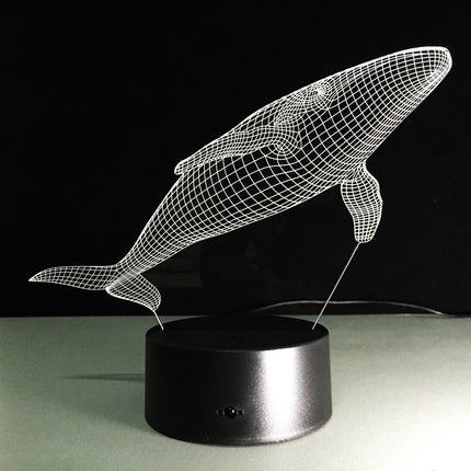 3D LED natlampe med hval design
