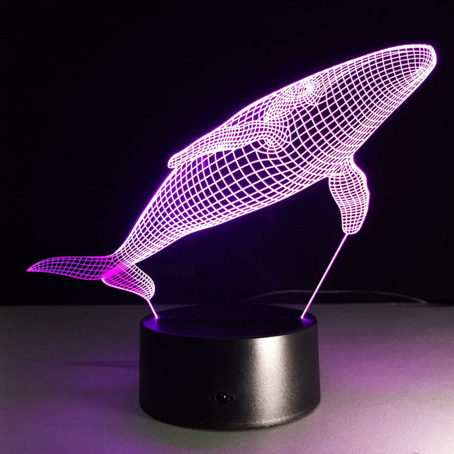 3D LED natlampe med hval design