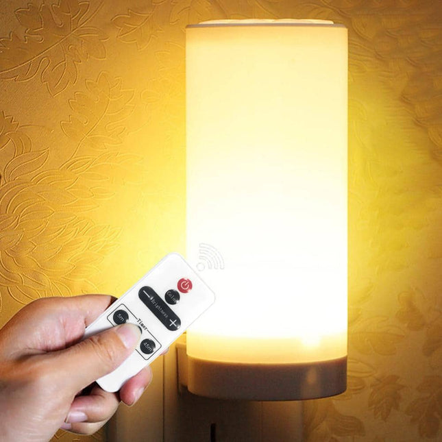 Dæmpbar LED natlampe med fjernbetjening