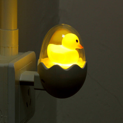 Gul LED-natlampe med ælling og fjernbetjening