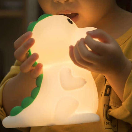 Sød dinosaur natlampe med farveskift