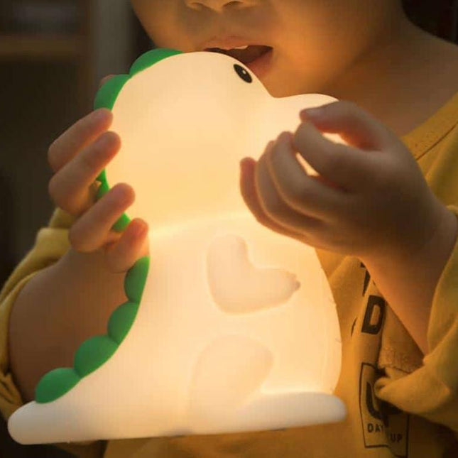 Sød dinosaur natlampe med farveskift