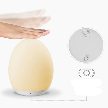 Genopladelig æggeformet LED natlampe