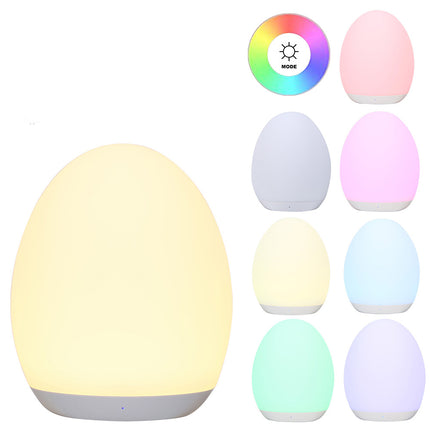 Genopladelig æggeformet LED natlampe